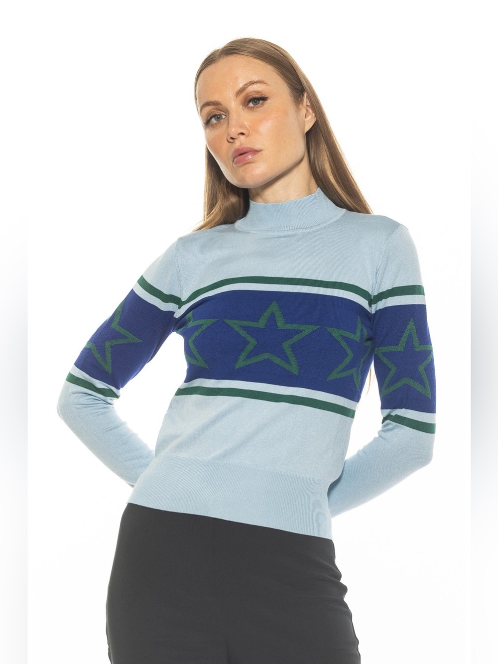 ALEXIA ADMOR - Lisa Star Mock Neck Sweater